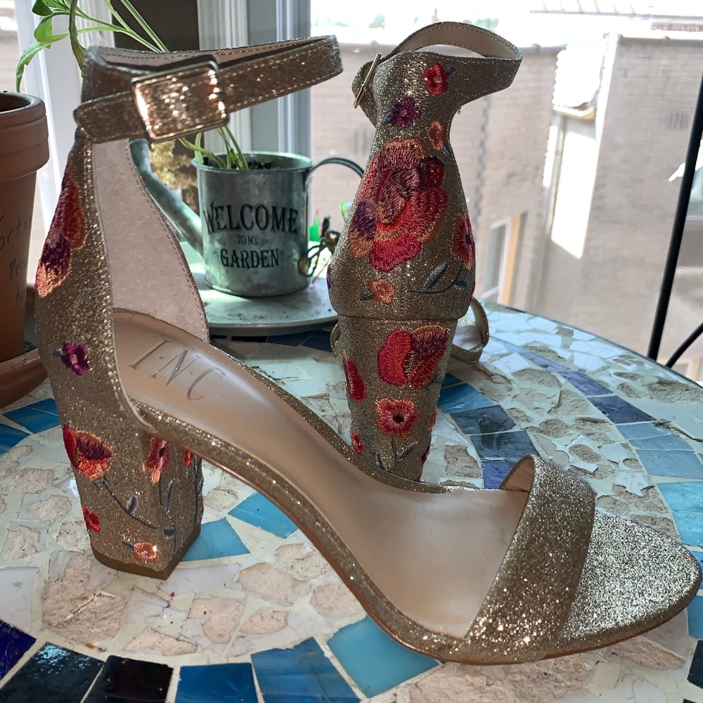 sparkley AND embroidered heels